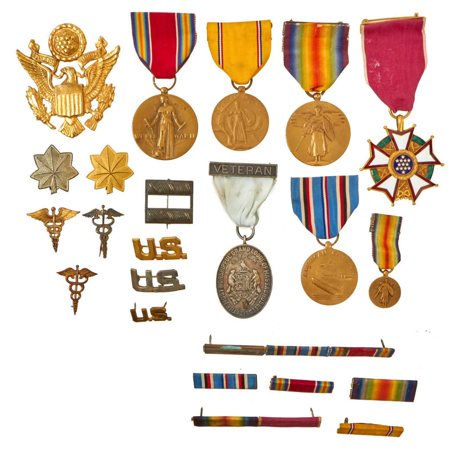 Buy Original U.S. WWII Named Engraved Legion of Merit Medal & Insignia Grouping to William B. Foster Jr. | Original Firearms Antique For Sale