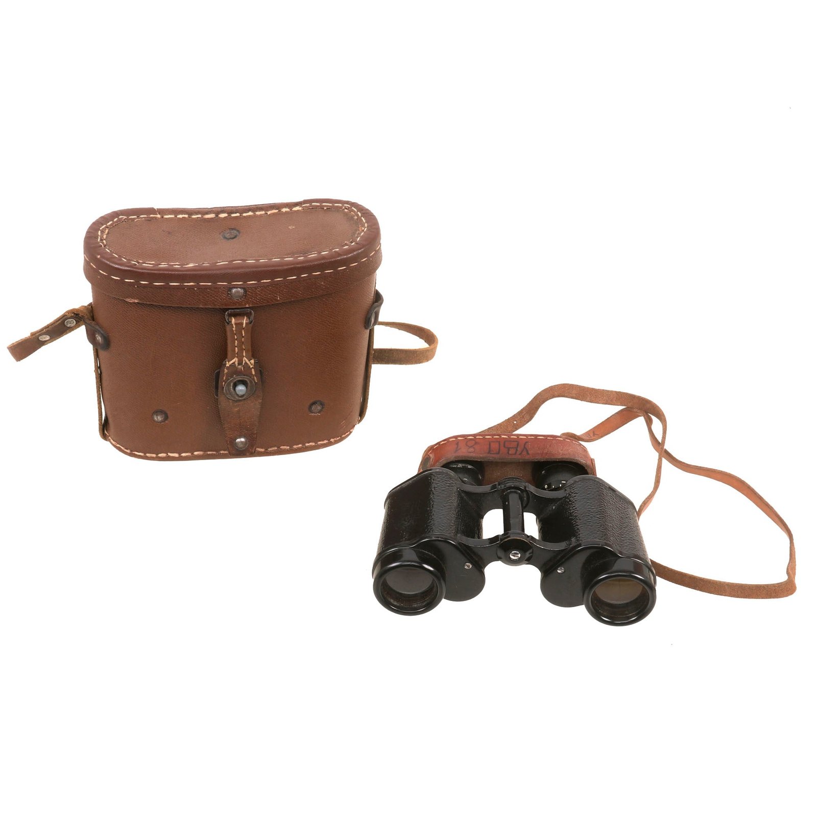 Buy Original Soviet WWII 6x30 Binoculars in Case with Inscription on Strap | Original Firearms Antique For Sale