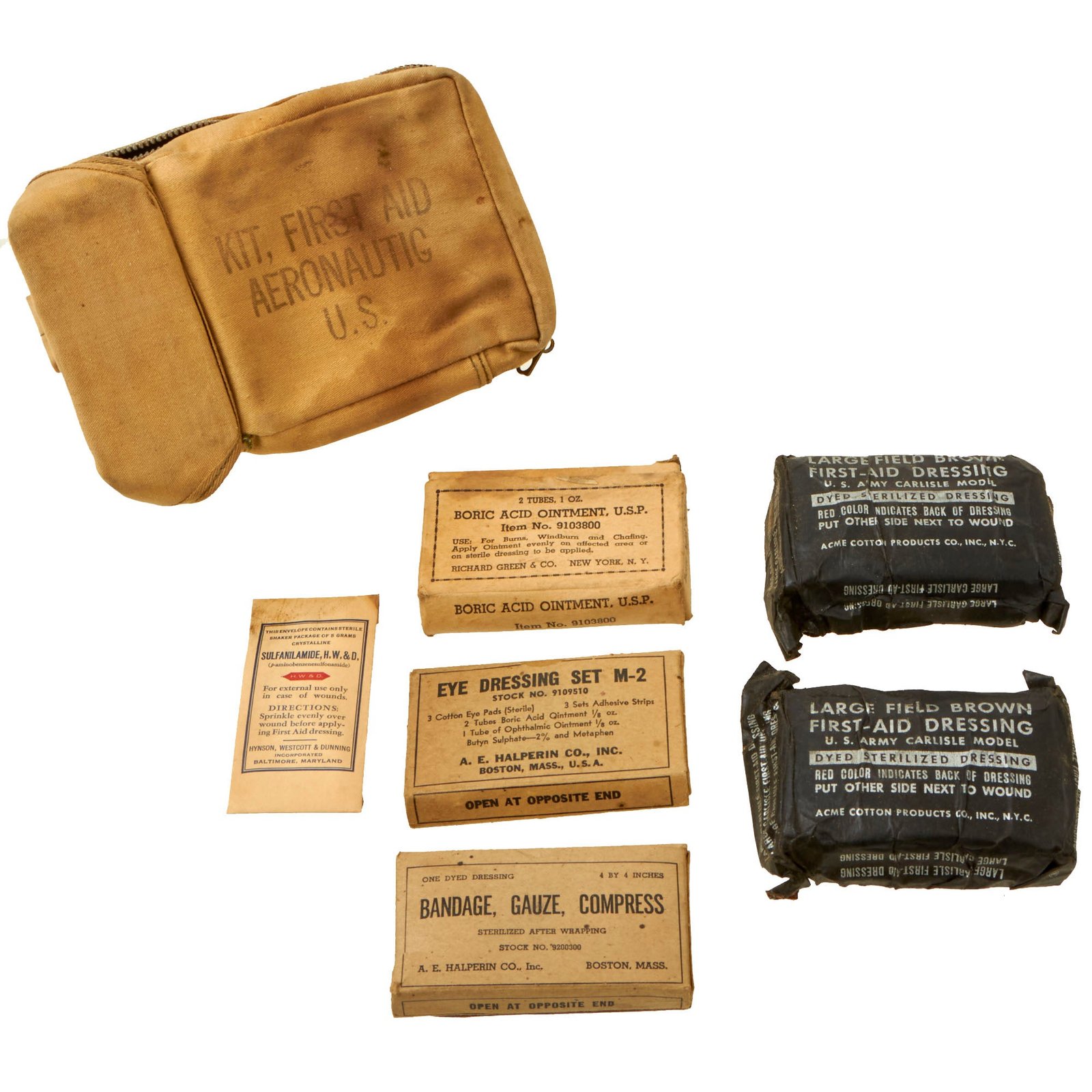 Buy Original U.S. WWII Douglas C-47 Skytrain Aeronautic First Aid Kit | Original Firearms Antique For Sale
