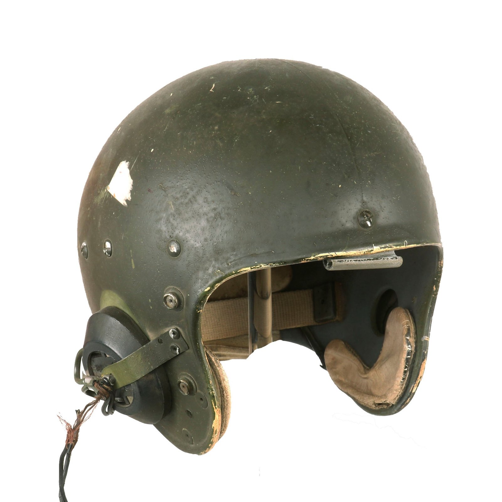 Buy Original U.S. Korean War / Early Vietnam War Tanker Helmet by Spalding - Converted Football Helmet | Original Firearms Antique For Sale