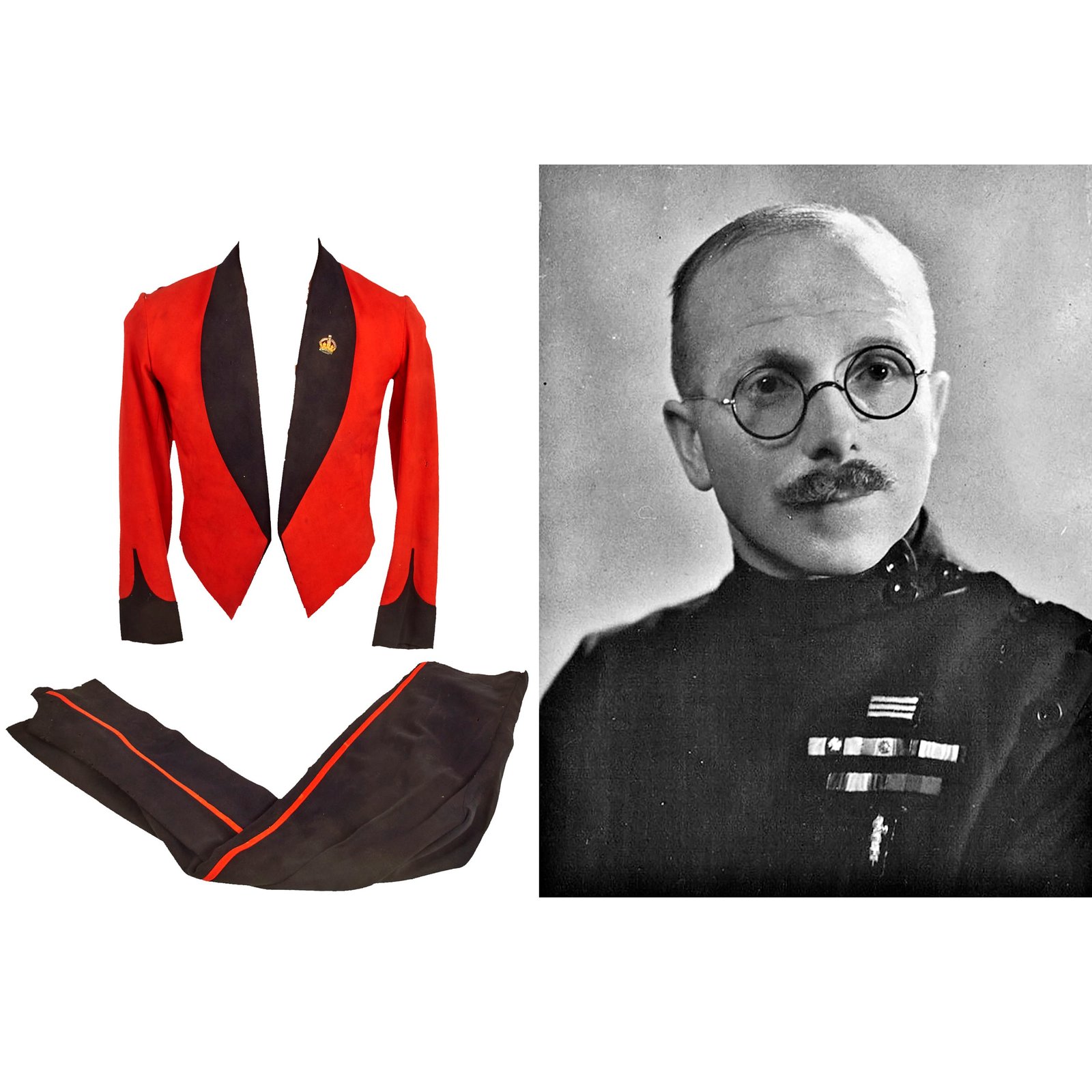 Buy Original British WWI Era Royal Irish Fusiliers Scarlet Red Mess Dress Uniform For Lieutenant Charles Steele - Member of British Union of Fascists During WWII Era | Original Firearms Antique For Sale