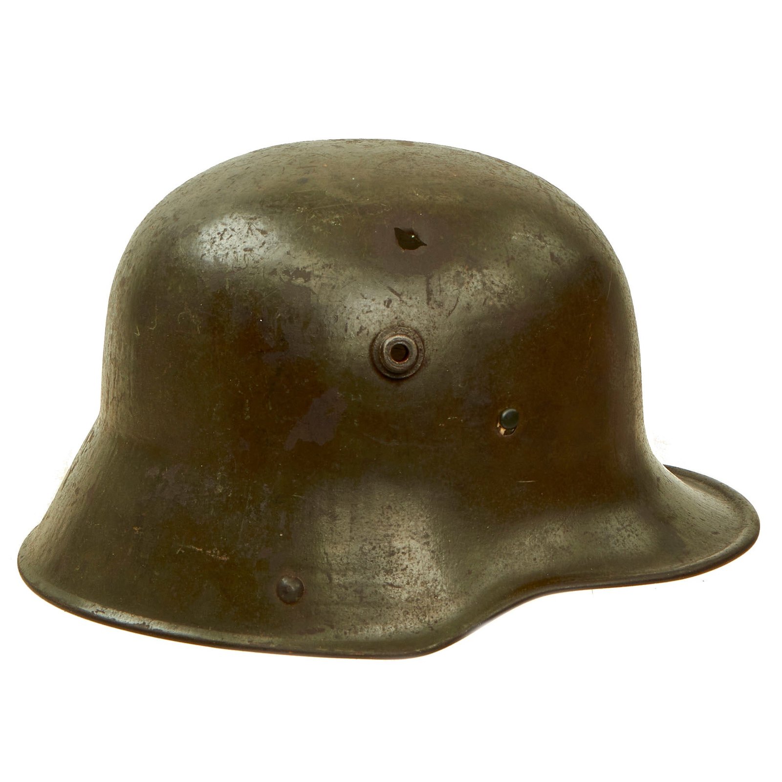 Buy Original Imperial German WWI M16 KIA Shot Through Helmet Shell - marked Si.62 | Original Firearms Antique For Sale