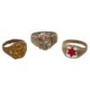 Buy Original U.S. WWII to Korean War Military Trench Art / Souvenir Ring Lot - 3 Rings (Sizes 9.5 and 10.5 US) | Original Firearms Antique For Sale