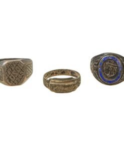 Buy Original U.S. WWII “Pacific Theatre” Military Trench Art / Souvenir Ring Lot - 3 Rings (Sizes 9.5 and 10.5 US) | Original Firearms Antique For Sale