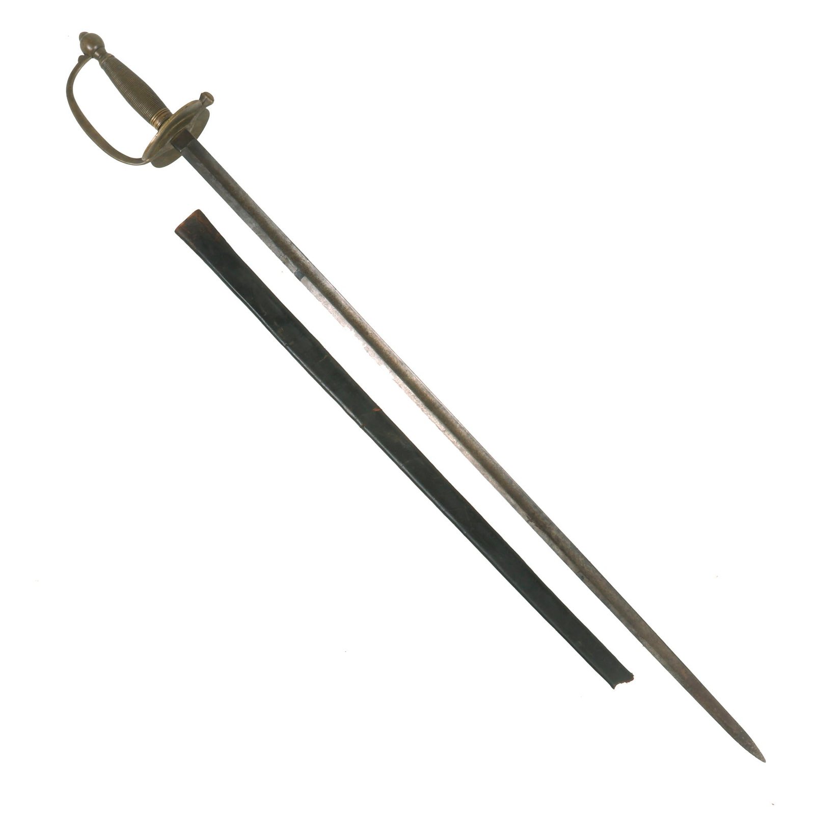 Buy Original U.S. Civil War M-1840 Army NCO's Sword by Collins & Co. with Partial Leather Scabbard - Dated 1862 | Original Firearms Antique For Sale
