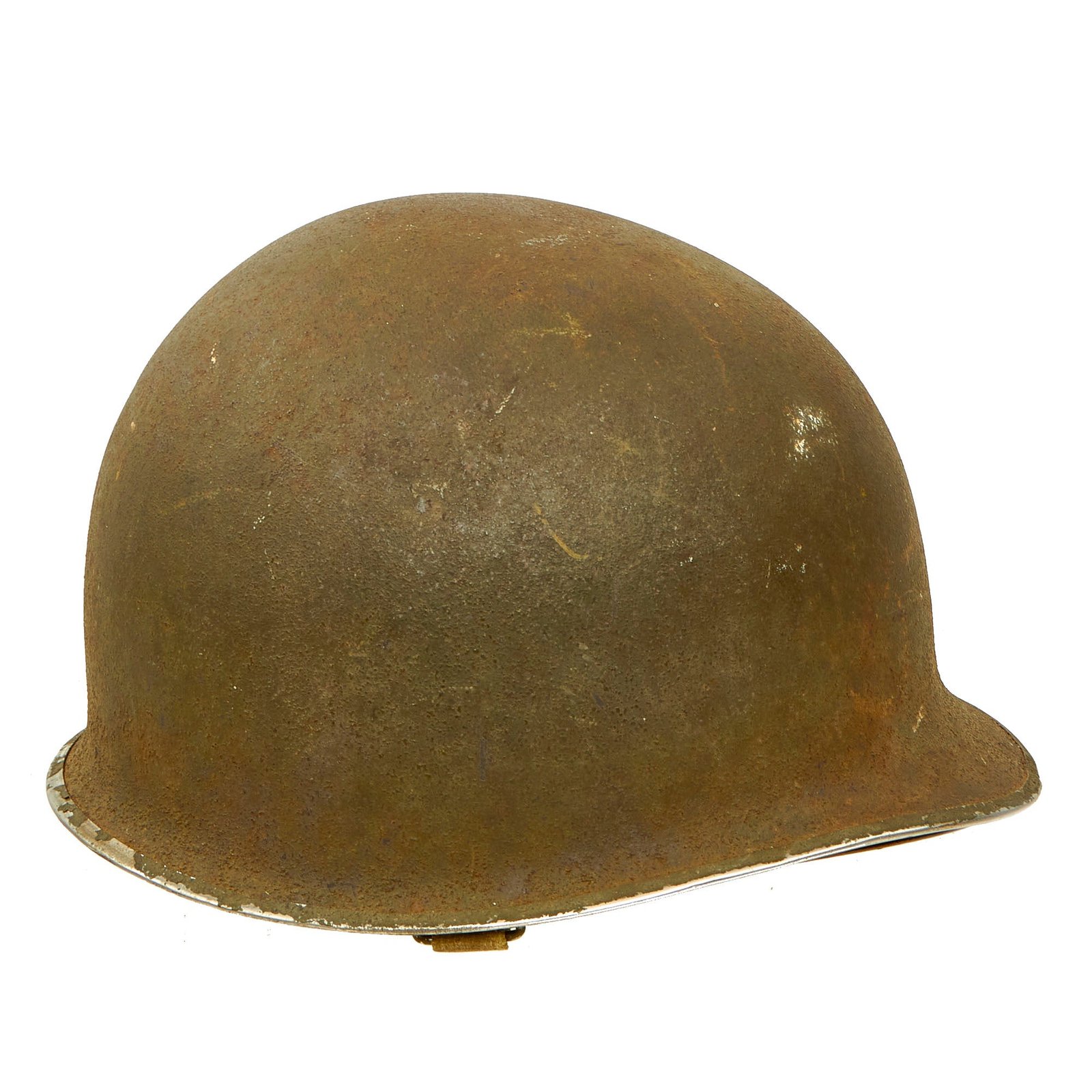 Buy Original U.S. WWII Named Early 1942 M1 McCord Front Seam Fixed Bale Helmet with Westinghouse Liner - Complete | Original Firearms Antique For Sale