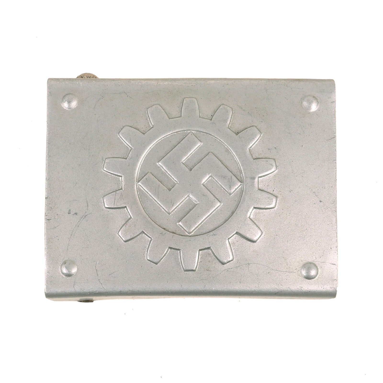 Buy Original German WWII DAF Aluminum Belt Buckle by Paul Cramer & Co. of Lüdenscheid - M4/44 | Original Firearms Antique For Sale