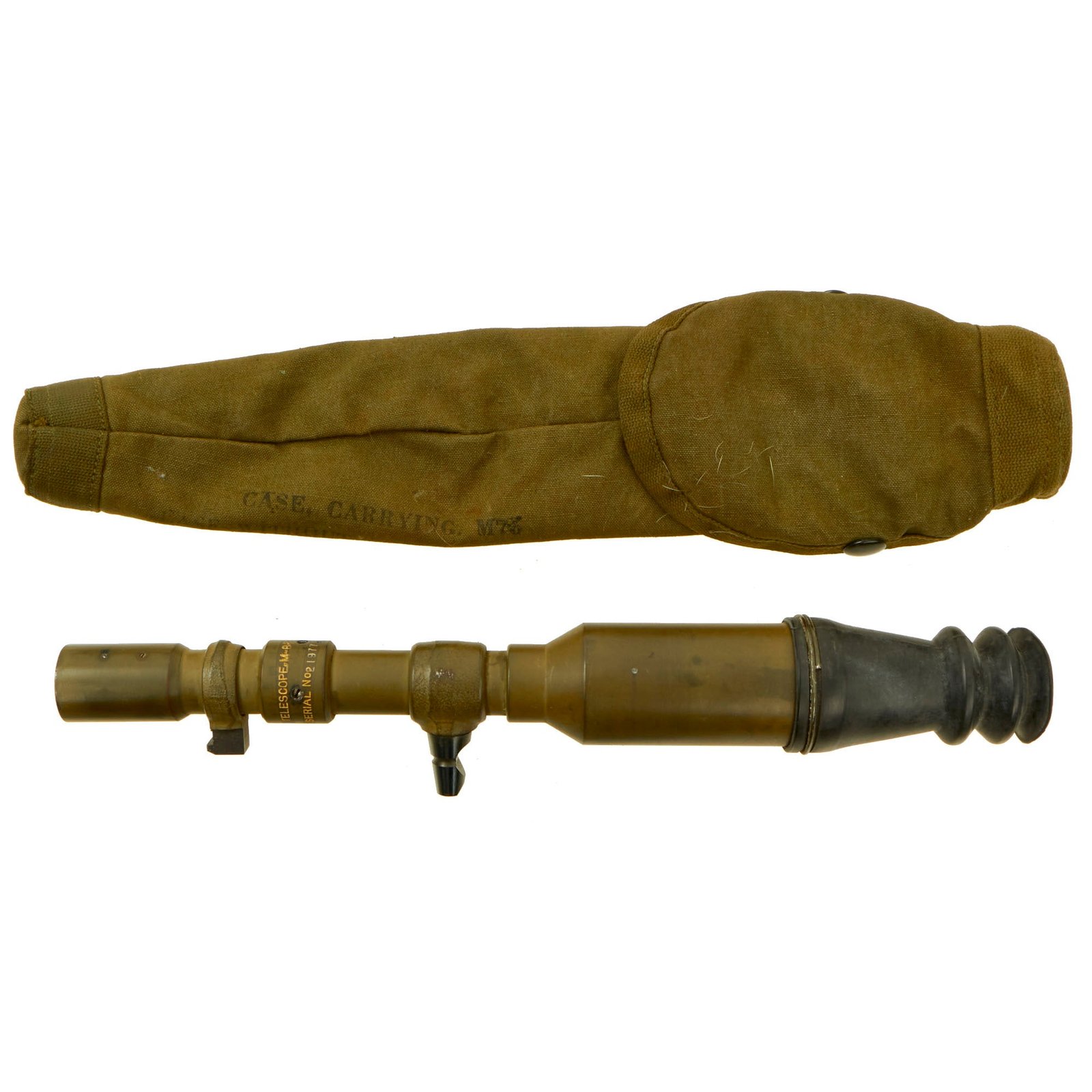 Buy Original U.S. WWII / Korean War Era M-86F Telescope Optic and Case As Used On The M18 Recoilless Rifle | Original Firearms Antique For Sale