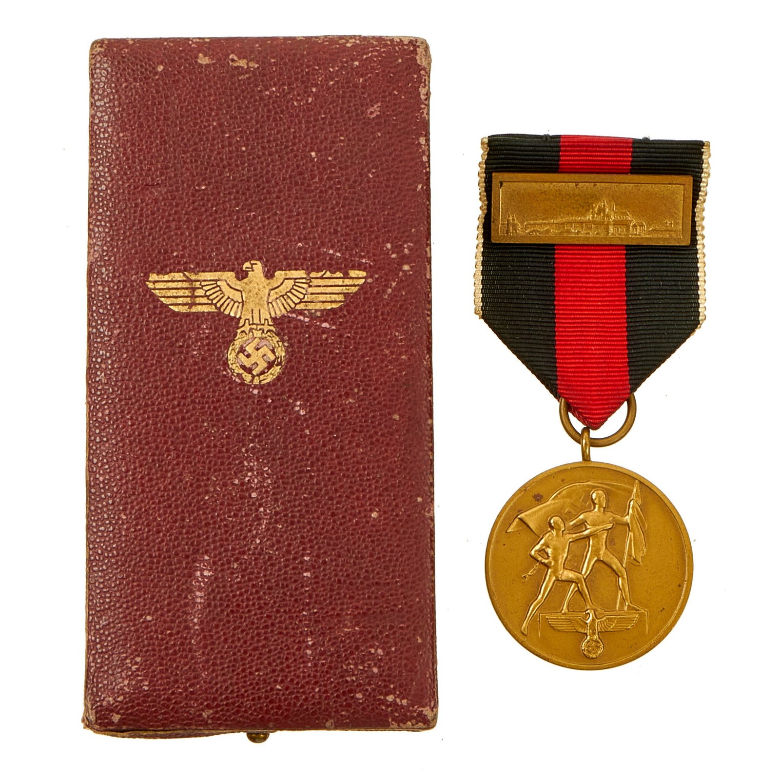 Buy Original German WWII Cased 1 October 1938 Commemorative Sudetenland Medal with Prague Castle Bar | Original Firearms Antique For Sale