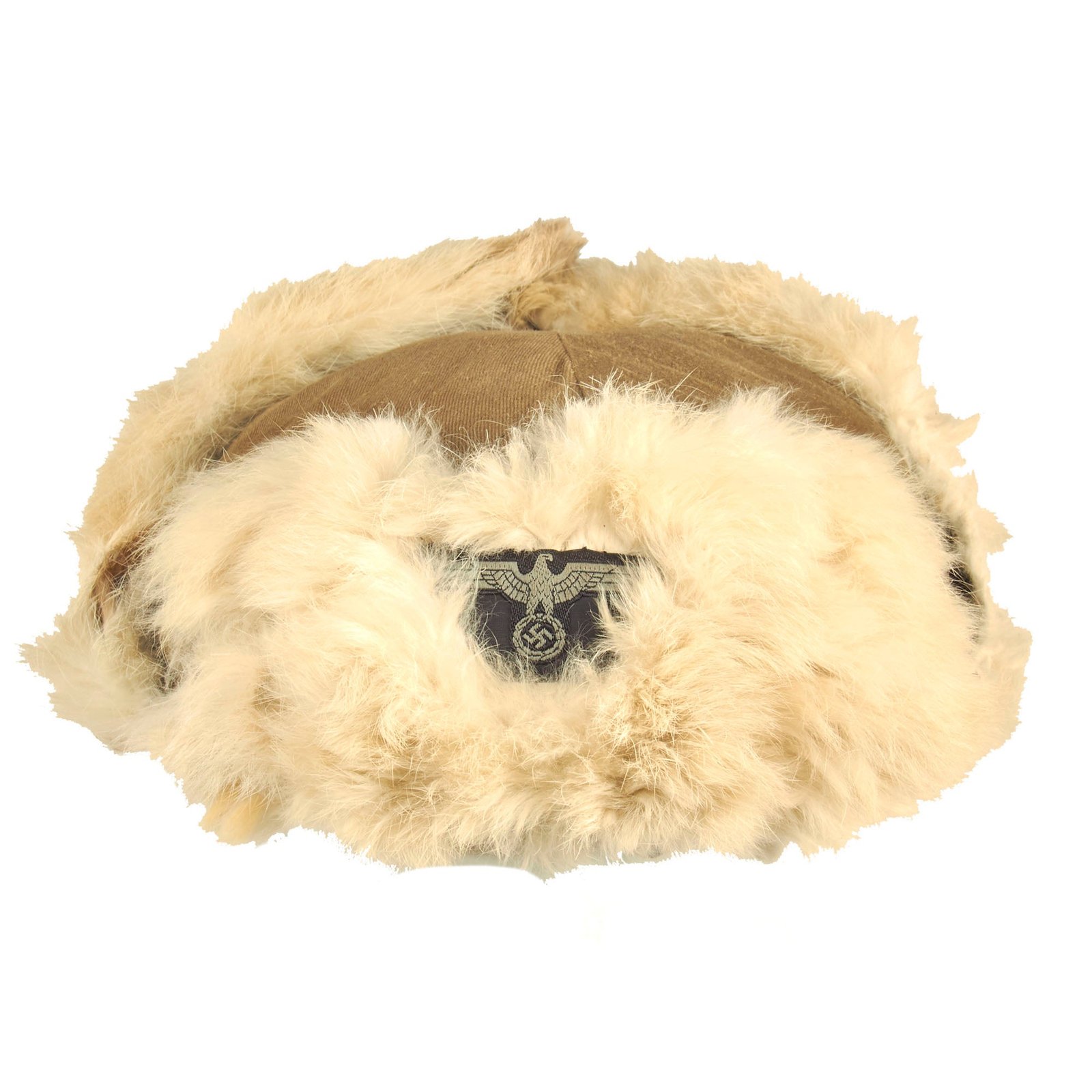 Buy Original Experimental German WWII Rabbit Fur Winter Schutzmütze Panzer "Beret" 58cm Protective Hat by Karl Kubach - dated 1940 | Original Firearms Antique For Sale