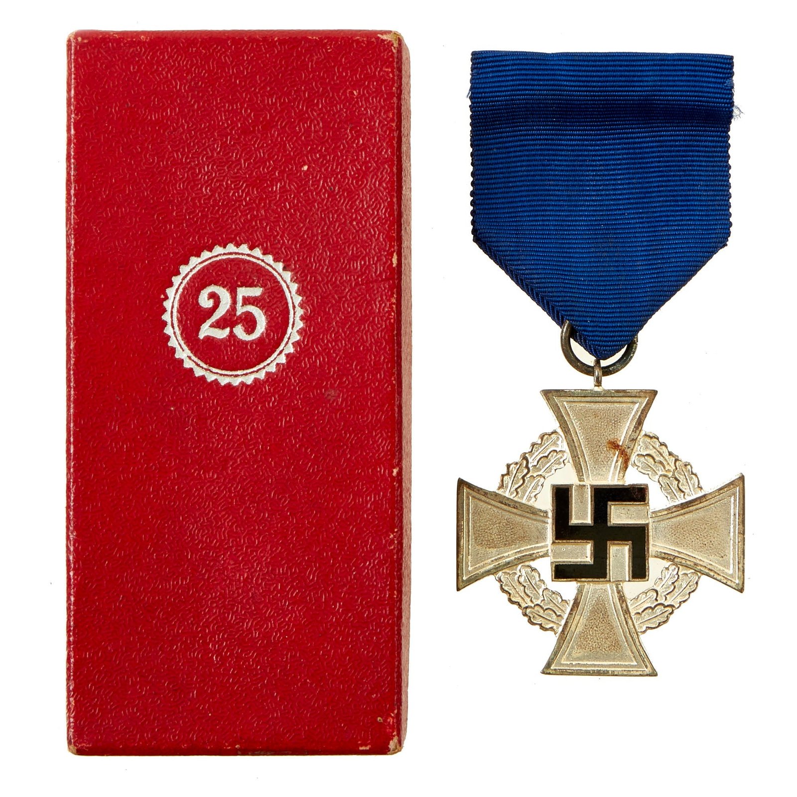 Buy Original German WWII 2nd Class 25 Year Civil Service Faithful Service Medal in Case by Franz Reischauer | Original Firearms Antique For Sale