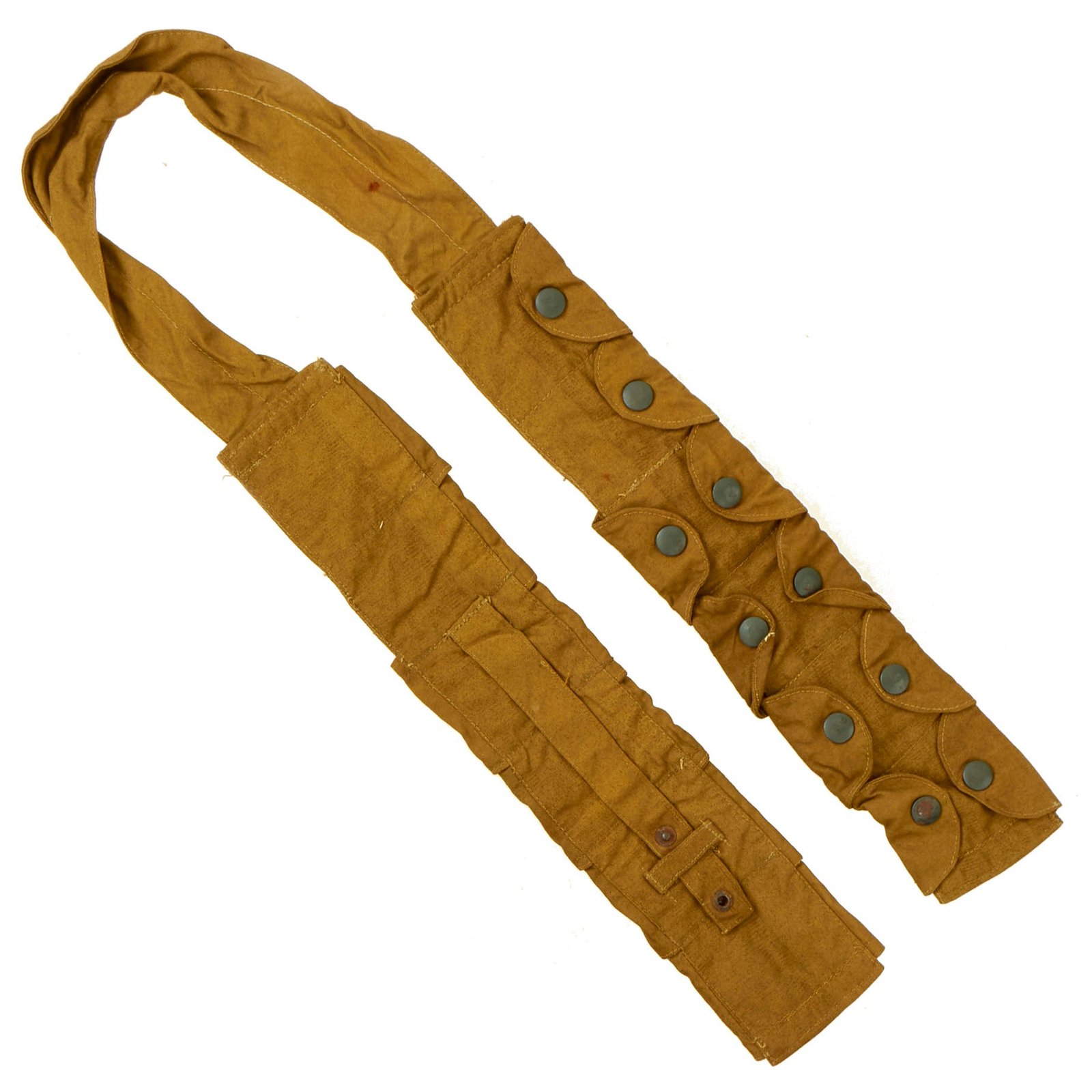Buy Original Rare German WWII 1944 Dated Luftwaffe Tan Fallschirmjäger Paratrooper Ammo Bandolier - RBNr. Marked | Original Firearms Antique For Sale
