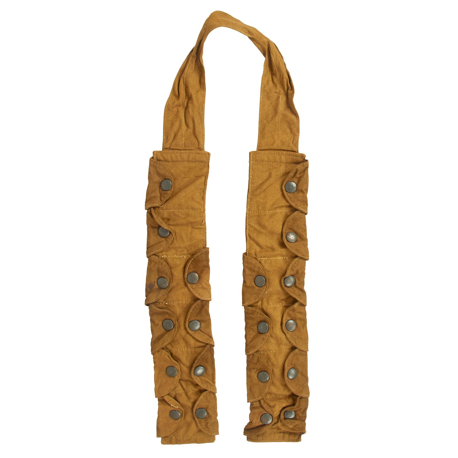 Buy Original Rare German WWII 1944 Dated Luftwaffe Tan Fallschirmjäger Paratrooper Ammo Bandolier - RBNr. Marked | Original Firearms Antique For Sale