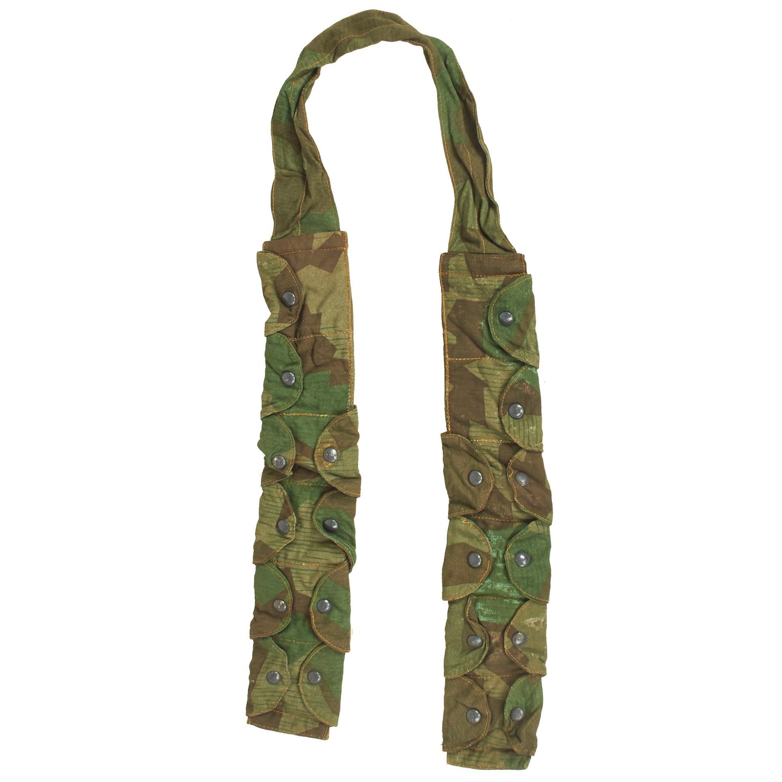Buy Original Rare German WWII 1943 Dated Luftwaffe Splinter "B" Camouflage Fallschirmjäger Paratrooper Ammo Bandolier - RBNr. Marked | Original Firearms Antique For Sale
