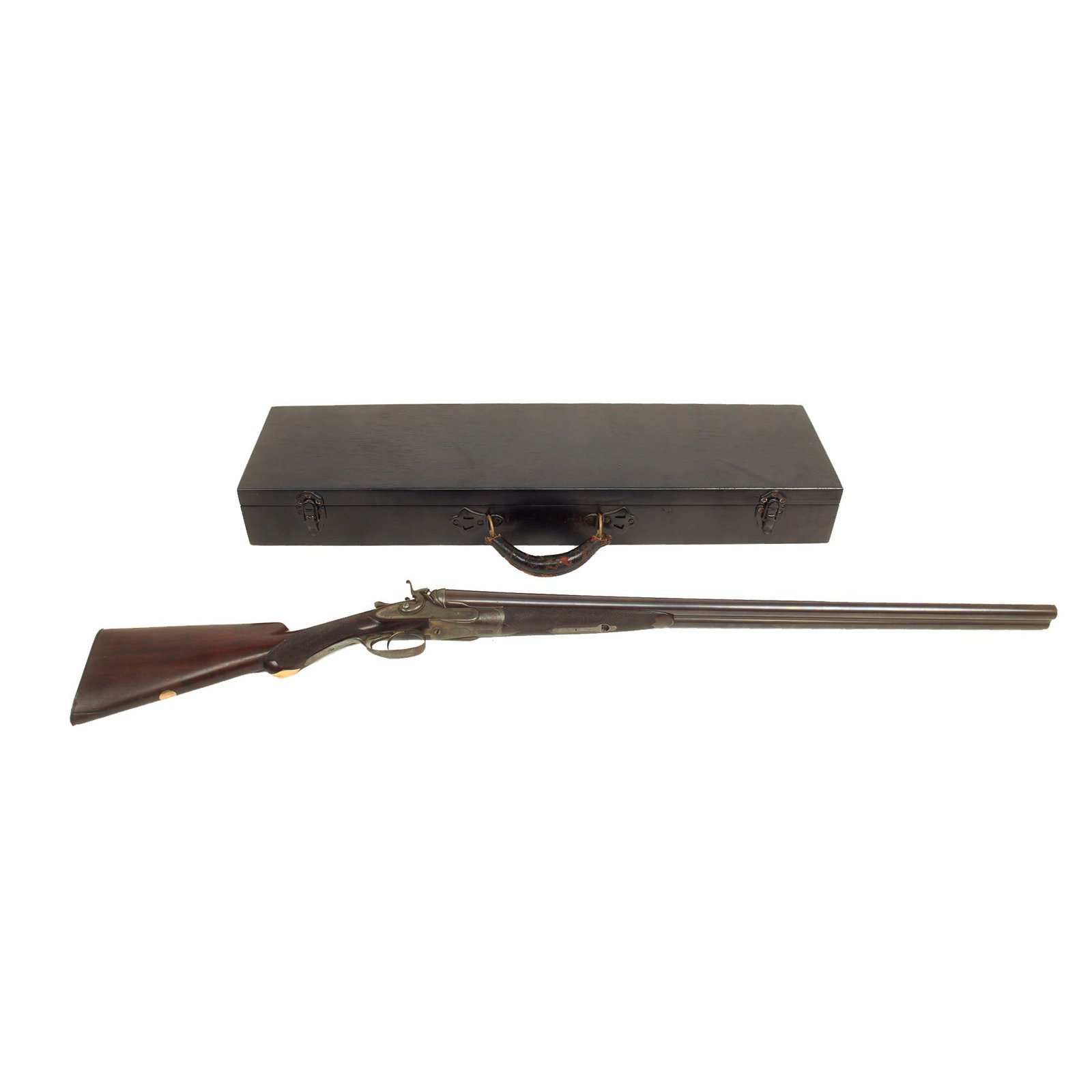 Buy Original British Cased 14 Gauge Double Barrel Hammer Shotgun Made by W.W. Greener in 1876 - Serial 16512 | Original Firearms Antique For Sale