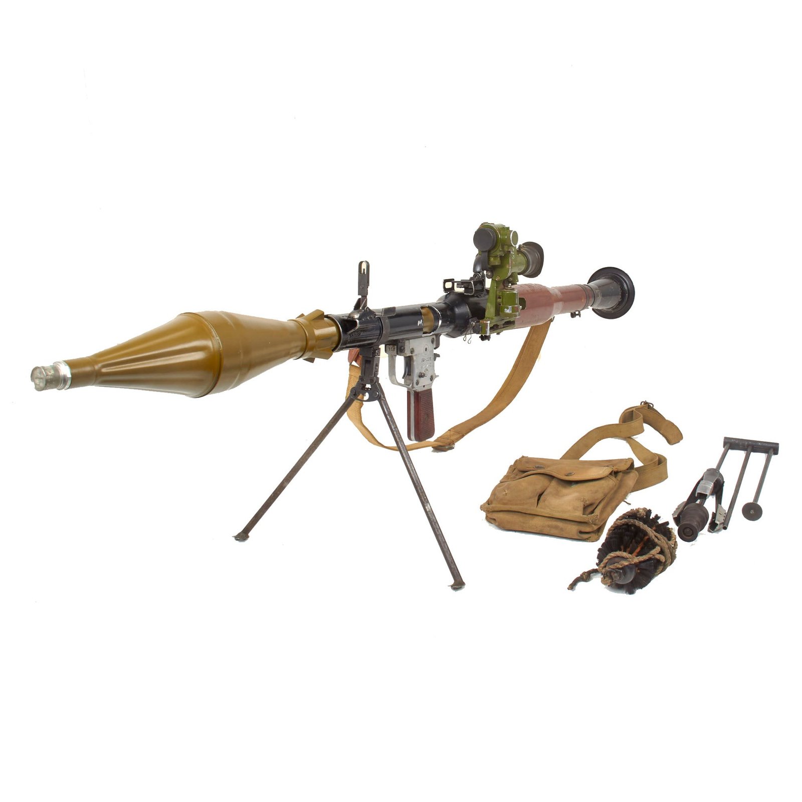 Buy Original Chinese Type 69 RPG-7 40mm Rocket Propelled Grenade Inert Launcher with Bipod, Optical Sight, Inert Soviet Round, and Accessories | Original Firearms Antique For Sale