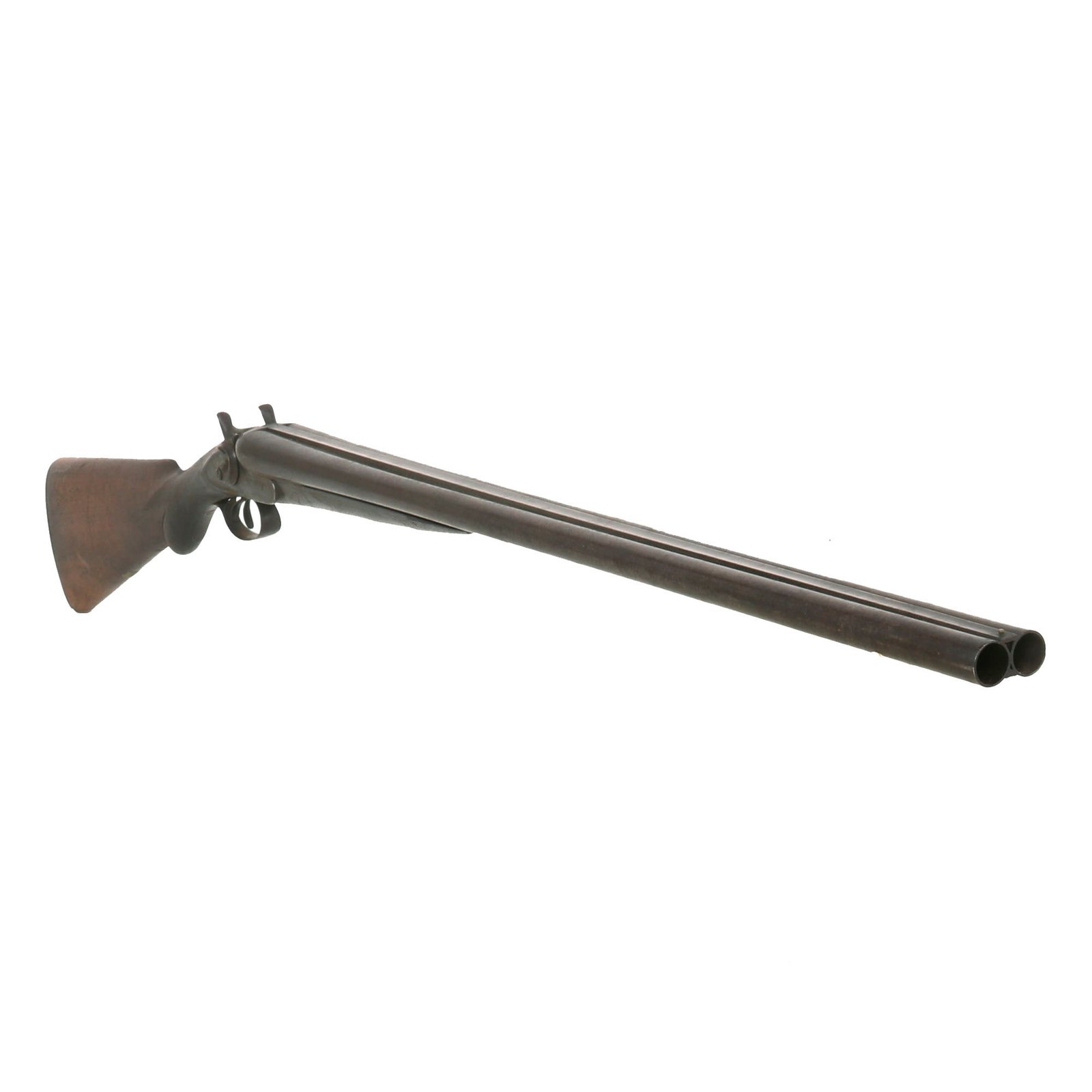 Buy Original British 14 Gauge Double Barrel Hammer Shotgun by G. Hemenway with Damascus Barrels - Serial 347 - circa 1875 | Original Firearms Antique For Sale