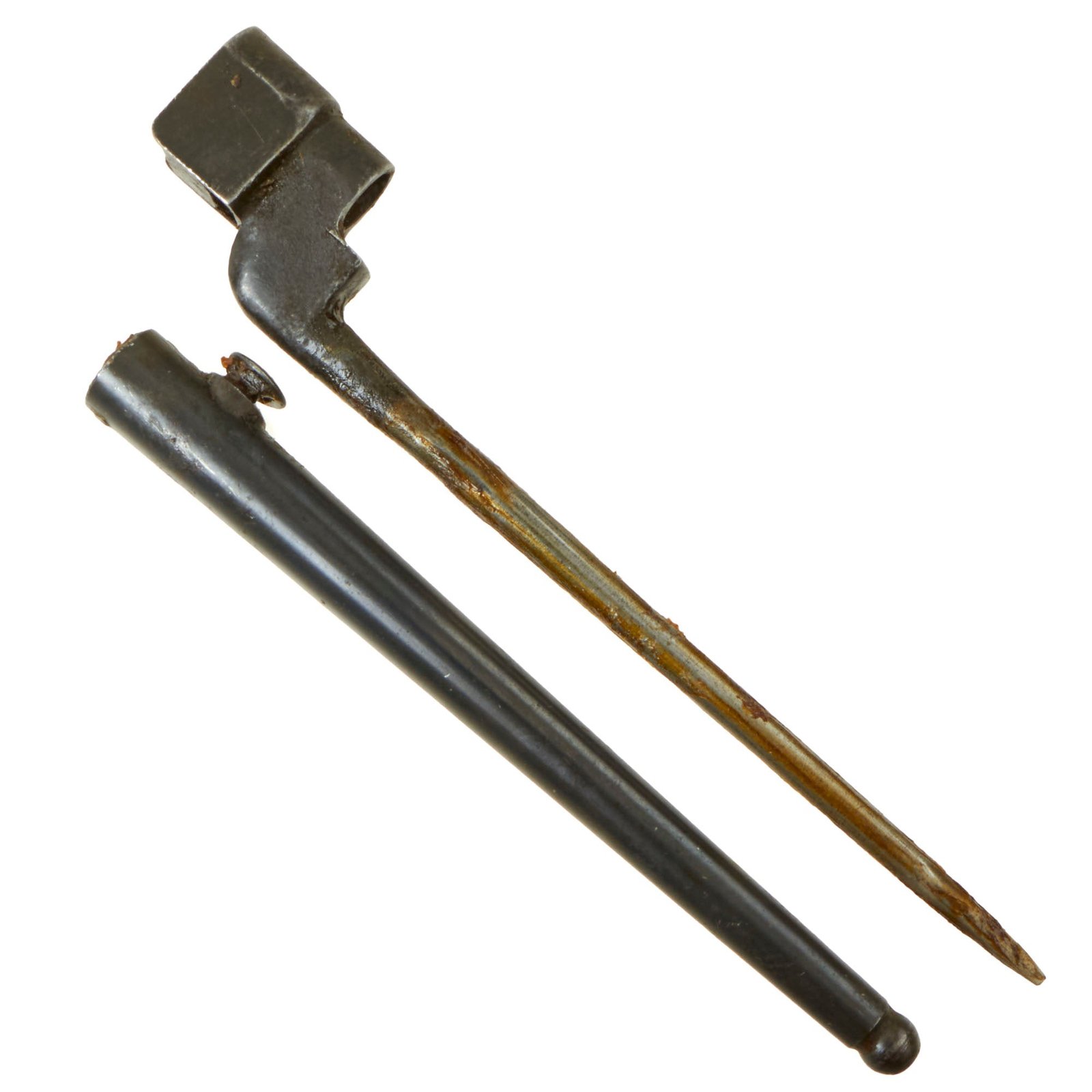 Buy Original British WWII SMLE No.4 MKII Spike Bayonet With Steel Scabbard | Original Firearms Antique For Sale