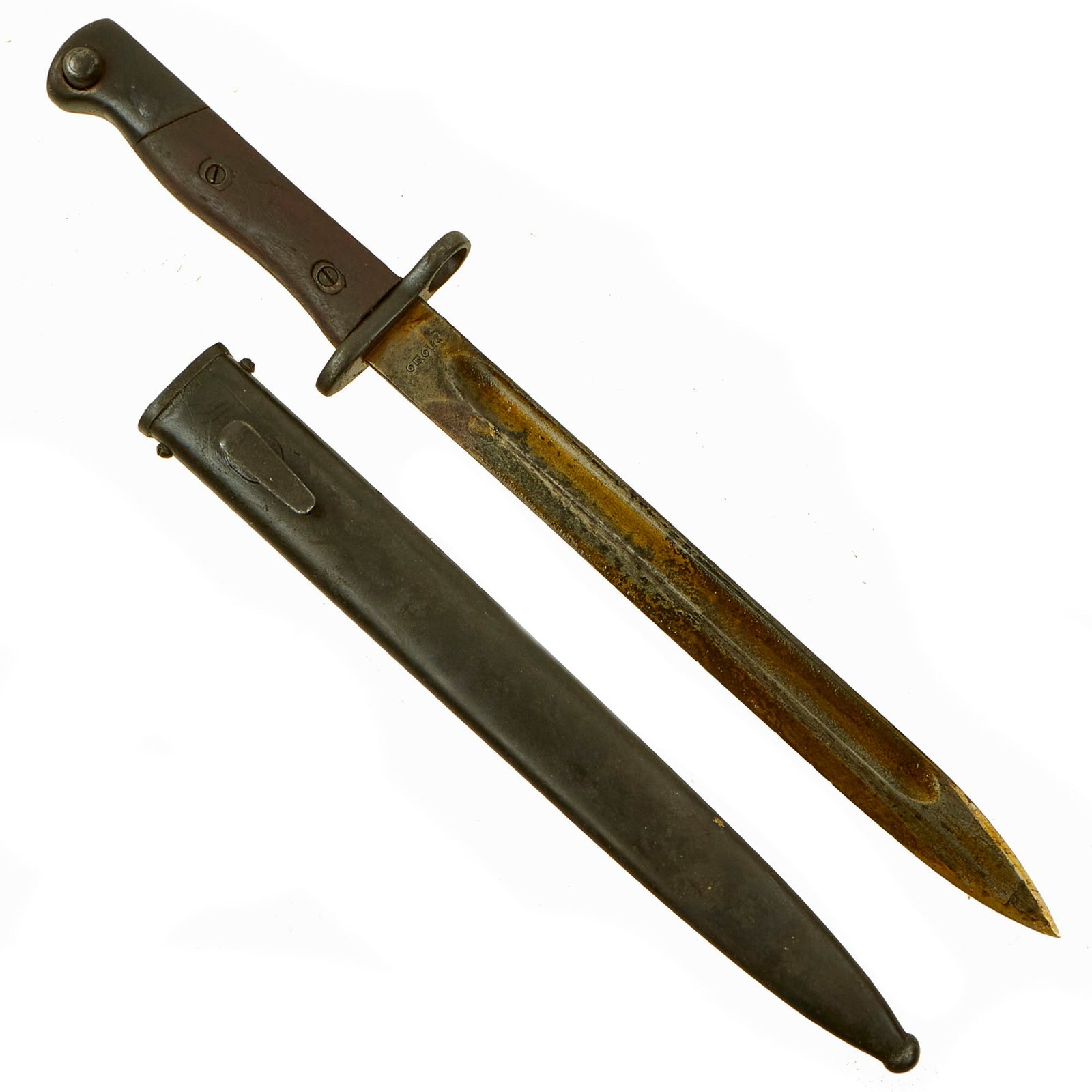 Buy Original Siamese M-98 Mauser Bayonet with Steel Scabbard | Original Firearms Antique For Sale
