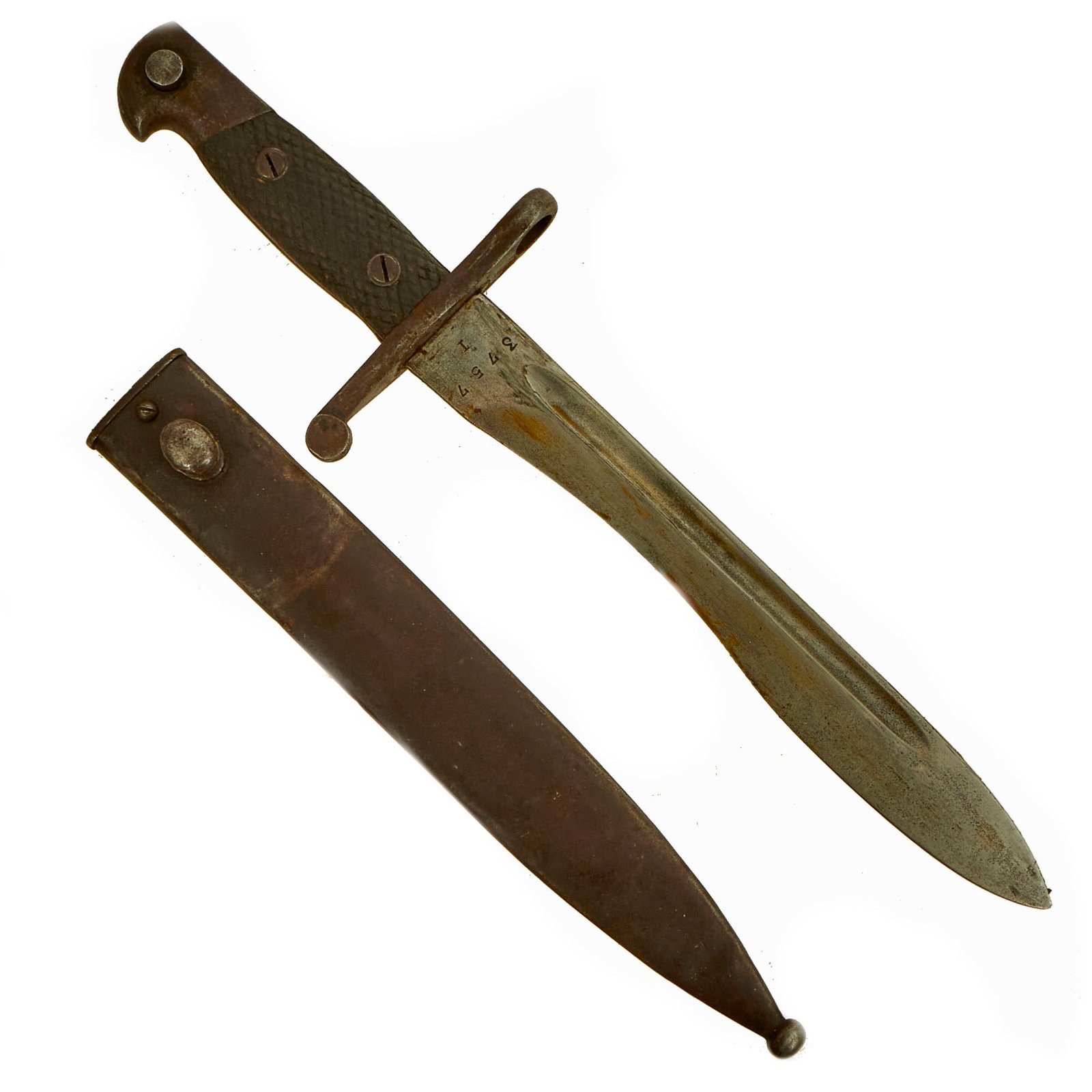 Buy Original Spanish WWII M1941 Bolo Bayonet by Toledo Arms Factory With Steel Scabbard | Original Firearms Antique For Sale