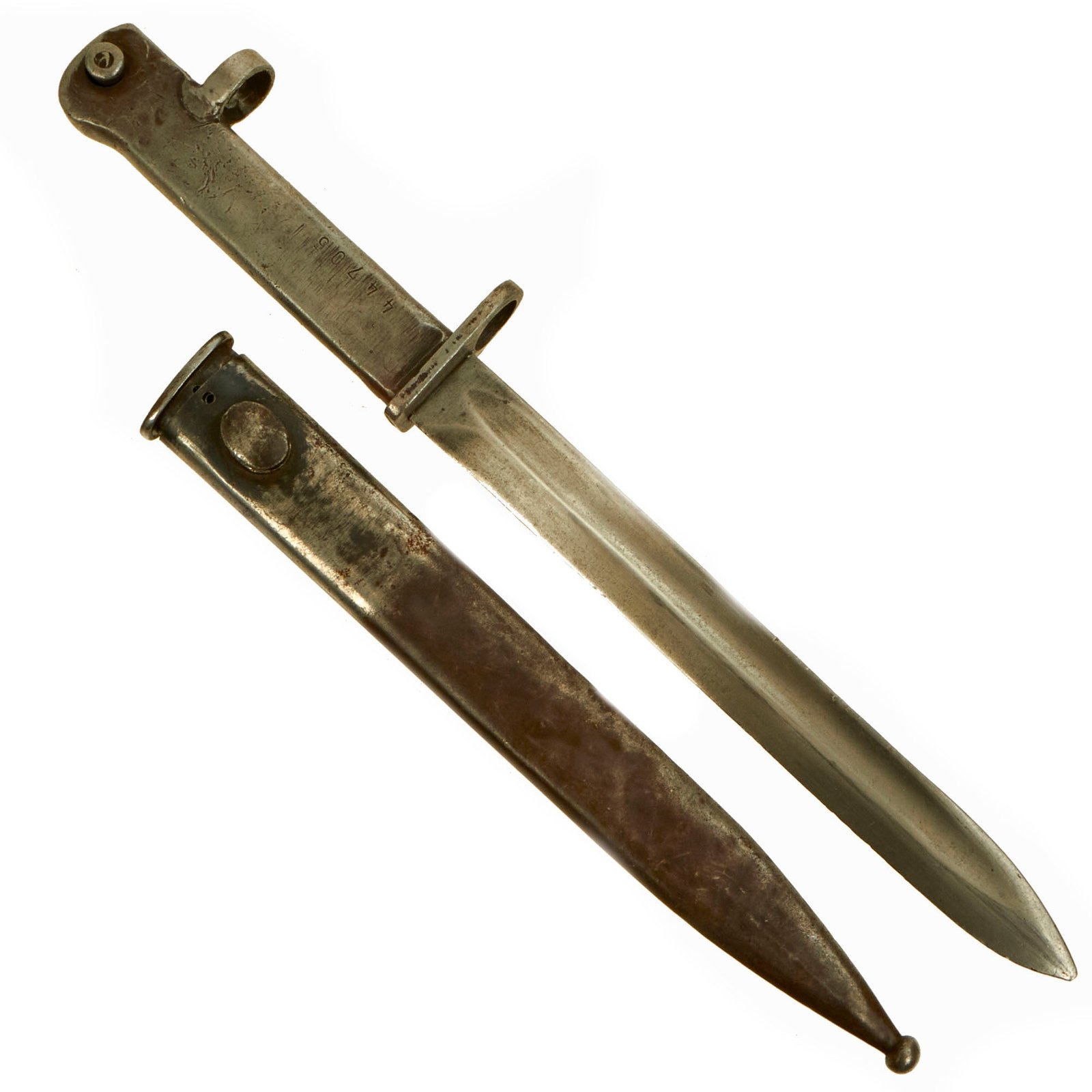 Buy Original Turkish Ersatz FAL Battle Rifle Double Muzzle Ring Bayonet with Scabbard | Original Firearms Antique For Sale